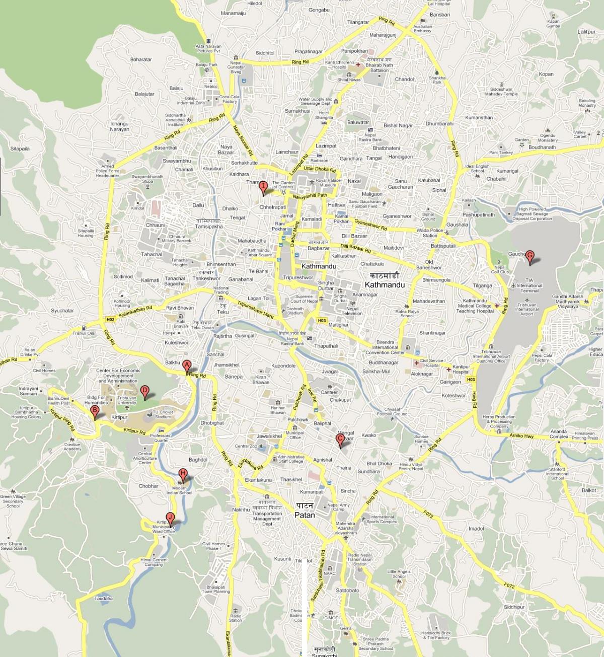 Kort af ktm nepal