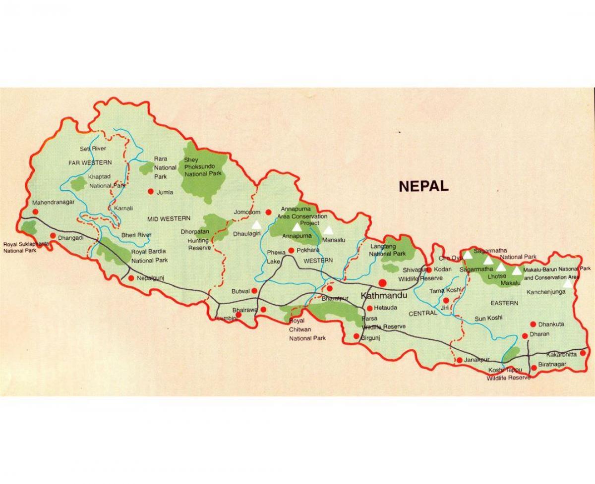 Kort af nepal járnbraut butwal