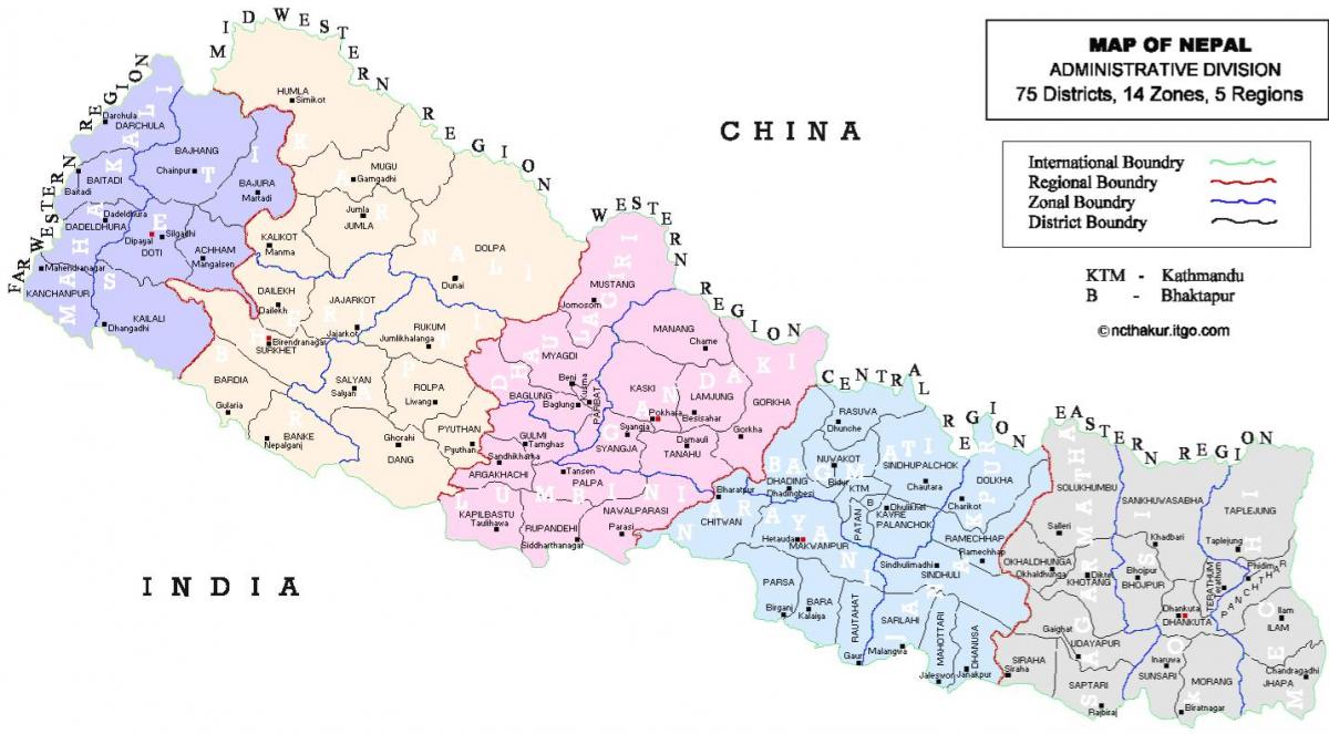Kort af nepal vdc