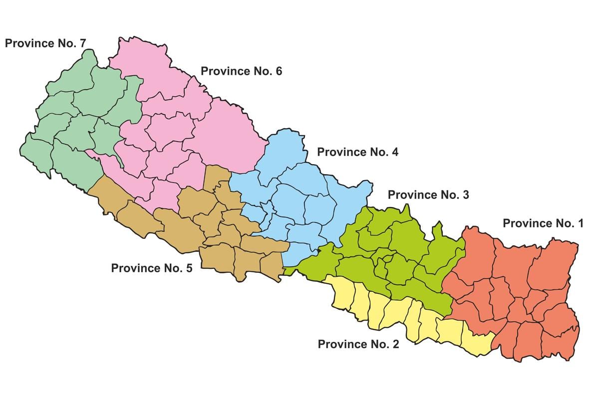 kort af sambands nepal
