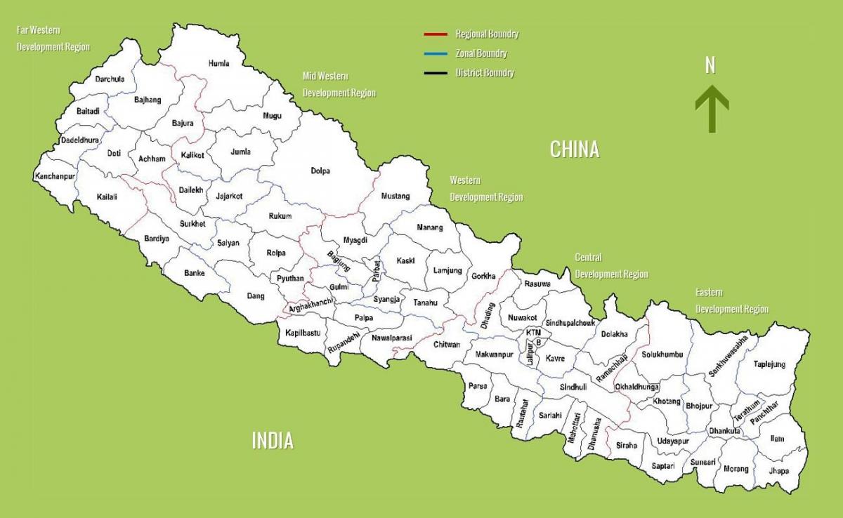 kort af nepal