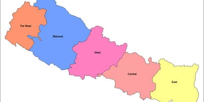 Kort af austur þróun svæðinu nepal
