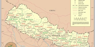 Netinu kort af nepal