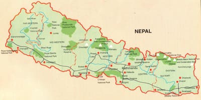 Nepal ferðamaður ókeypis kort