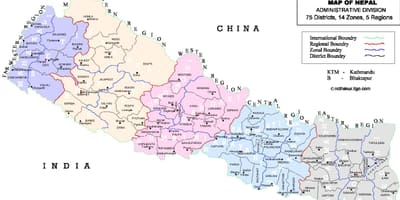 Kort af nepal vdc